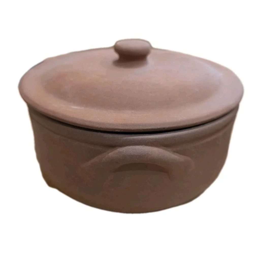 Lot 2 Crate & Barrel Terracotta Covered Casserole Dish Cottagecore Rustic Tuscan